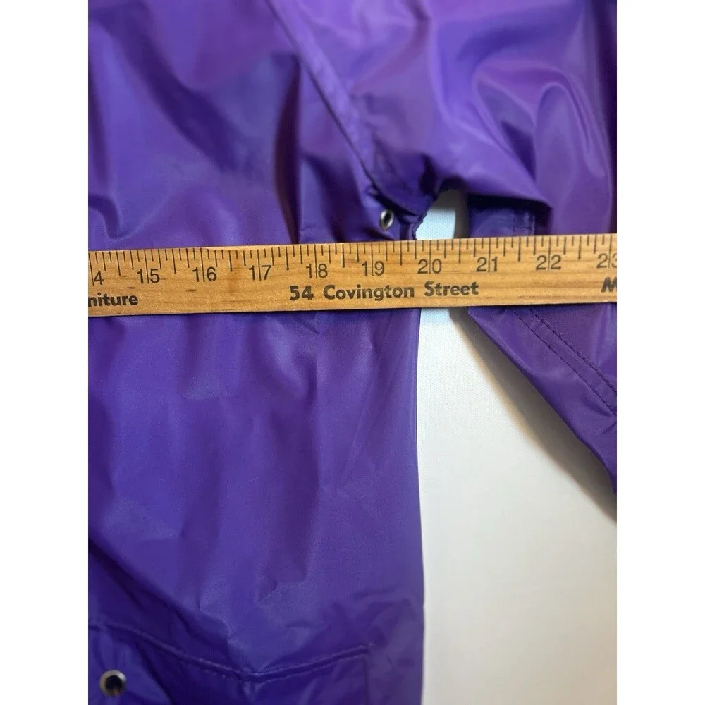 The Slicker Purple Reversible Hooded Raincoat Waterproof Vinyl Womens M Coat EUC - Picture 7 of 13
